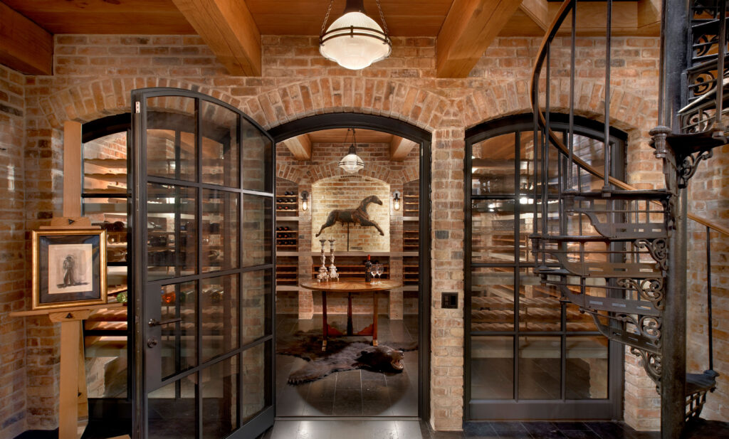 wine cellar with lutron keypad